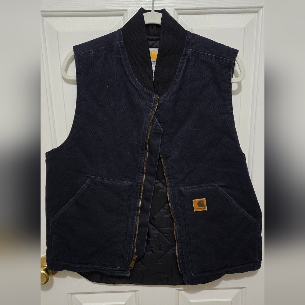 Vintage Carhartt Navy Quilted Vest